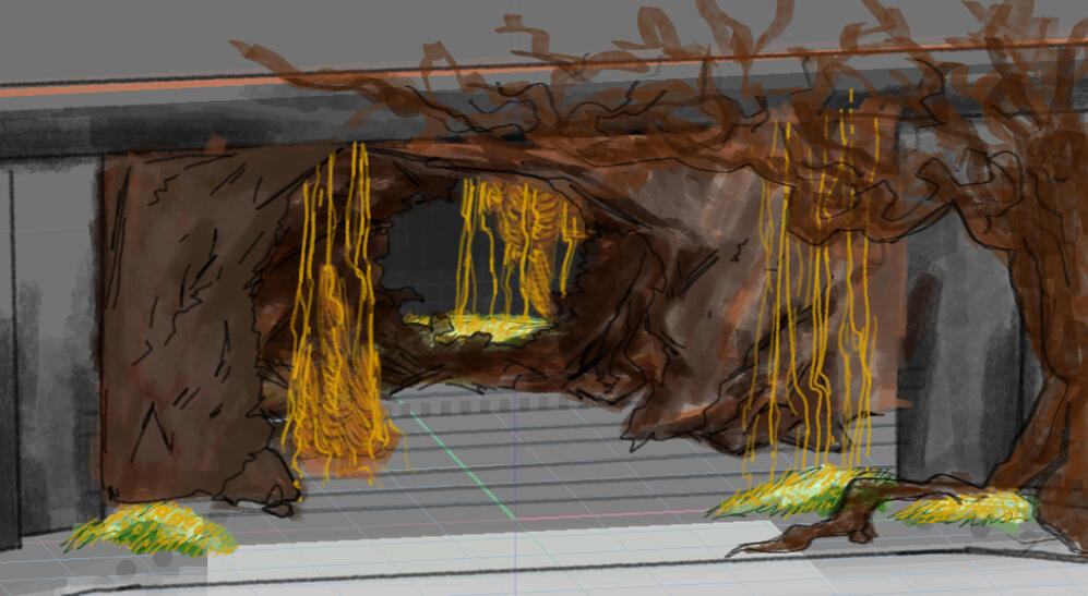 The Hobbit design concept: unrealized scene, dragon&#39;s lair