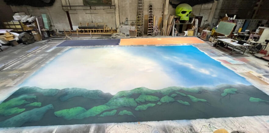 Rodgers &amp; Hammerstein&#39;s Cinderella - process photo, sky backdrop