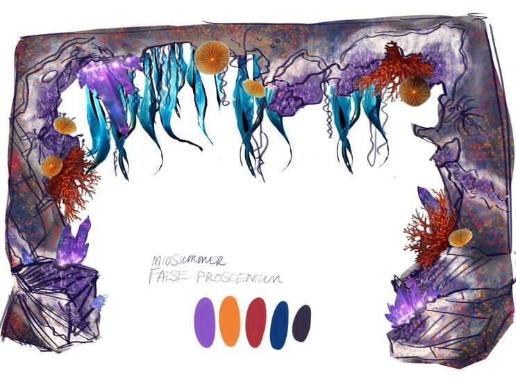 Midsummer design concept: unrealized false proscenium idea