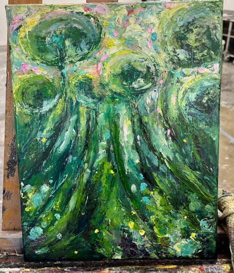 &quot;Lilypads&quot; Oil on Canvas