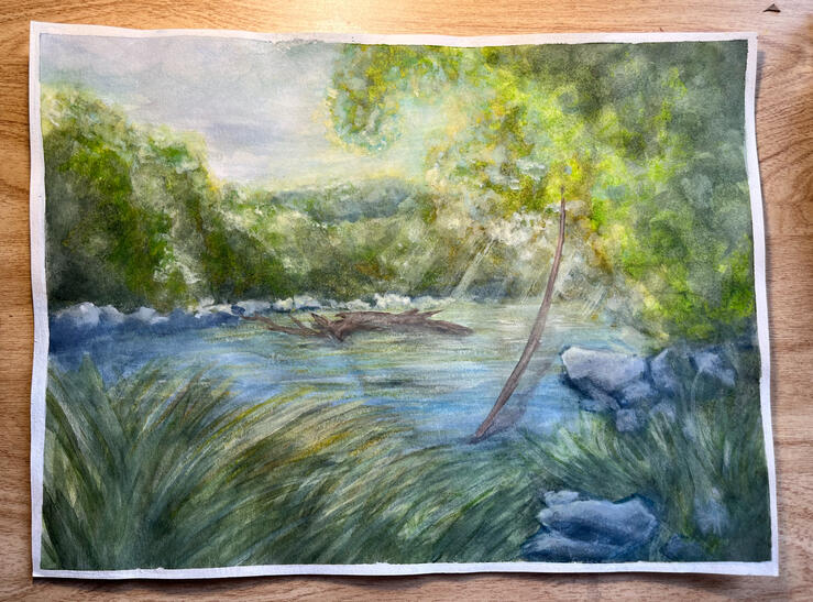 &quot;Manicured Property&quot; Watercolor painting