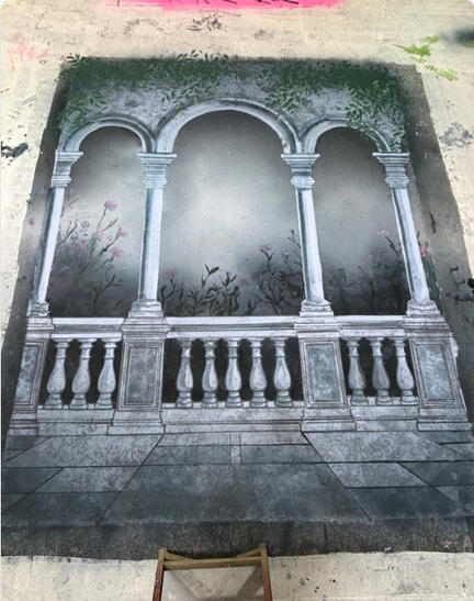 Small drop project with scene painting 1 class - mentored by Scott Loebl at the Sargent Conservatory