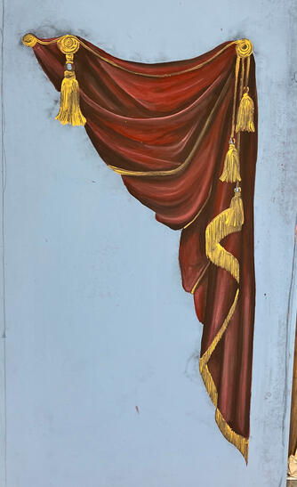 Draped curtain project for scene painting 1 - mentored by Scott Loebl at the Sargent Conservatory